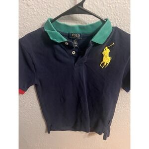 Polo Ralph Lauren  Blue Big Pony Collared Polo Shirt Boys Size Medium 10-12